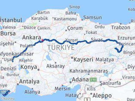 Afyonkarahisar Ovacık Tunceli Arası Kaç Km - Yol Haritası