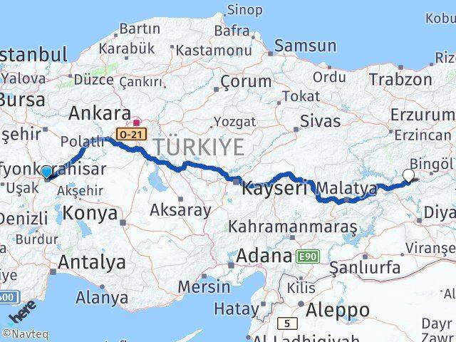 Afyonkarahisar Palu Elazığ Arası Kaç Km - Yol Haritası