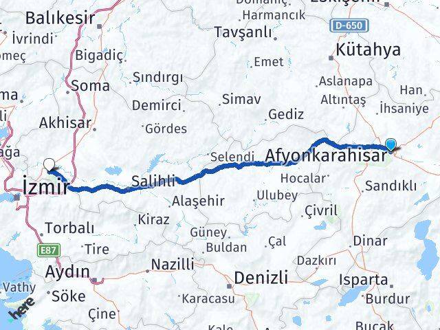 Afyonkarahisar Şehzadeler Manisa Arası Kaç Km - Yol Haritası