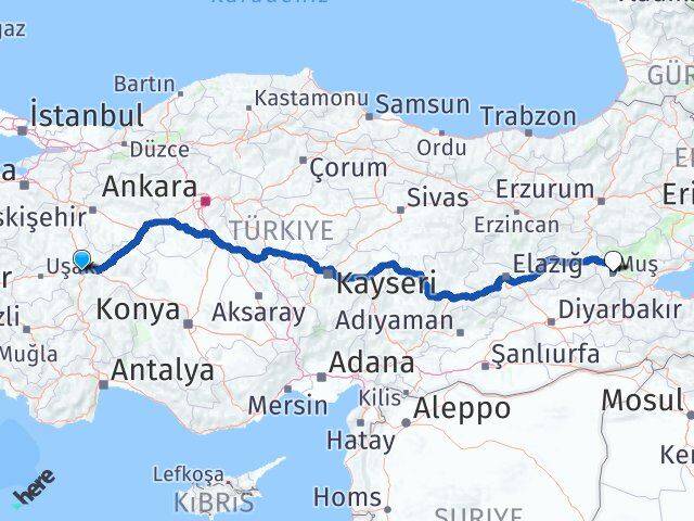 Afyonkarahisar Sinanpaşa Muş Arası Kaç Km - Yol Haritası