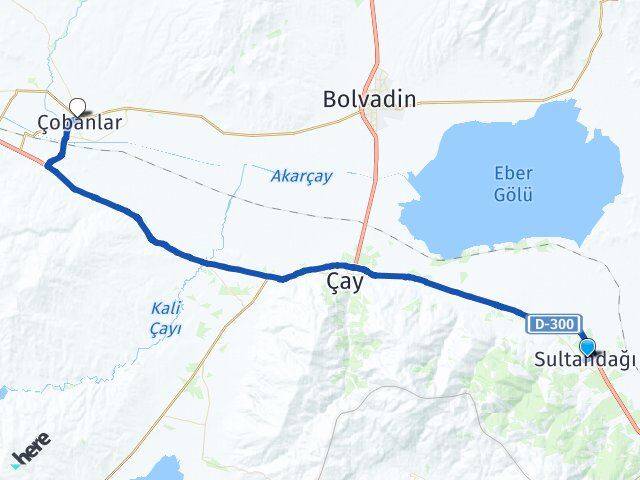 Afyonkarahisar Sultandağı Çobanlar Arası Kaç Km - Yol Haritası