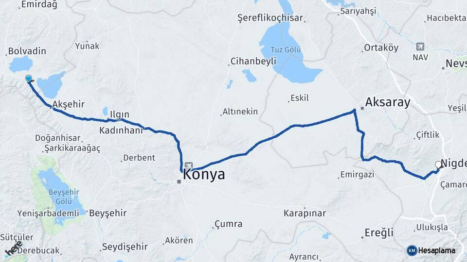 Afyonkarahisar Sultandağı Niğde Arası Kaç Km - Yol Haritası