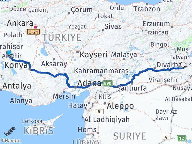Afyonkarahisar Sultandağı Siirt Arası Kaç Km - Yol Haritası