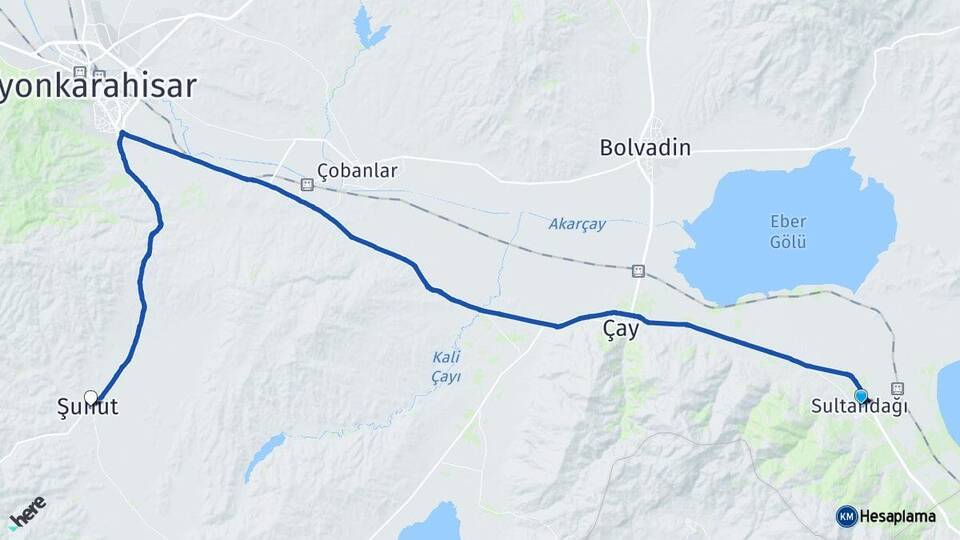 Afyonkarahisar Sultandağı Şuhut Arası Kaç Km - Yol Haritası
