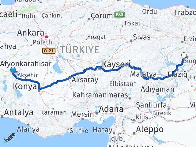 Afyonkarahisar Sultandağı Tunceli Arası Kaç Km - Yol Haritası