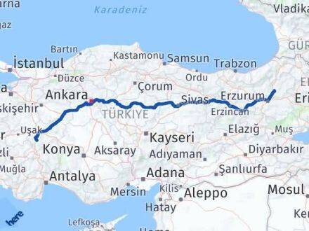Afyonkarahisar Tortum Erzurum Arası Kaç Km - Yol Haritası