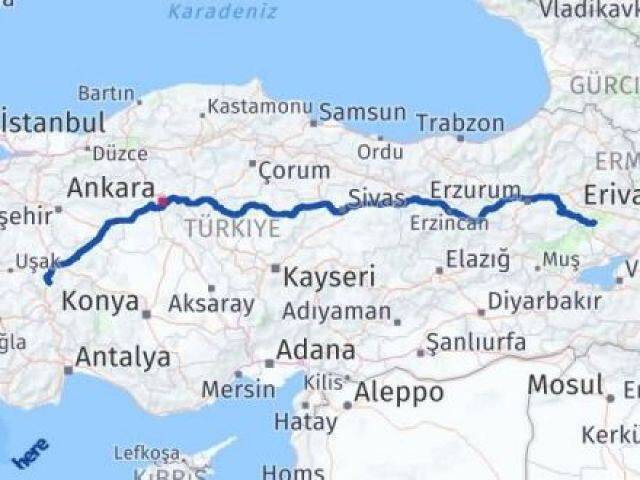 Afyonkarahisar Tutak Ağrı Arası Kaç Km - Yol Haritası