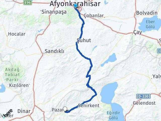 Afyonkarahisar Uluborlu Isparta Arası Kaç Km - Yol Haritası