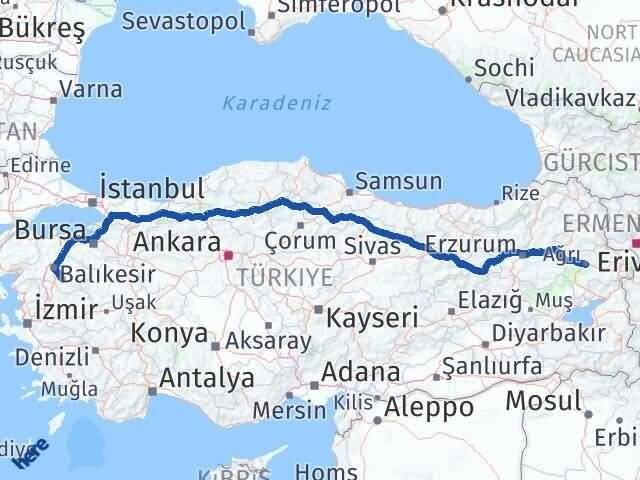 Ağrı Bigadiç Balıkesir Arası Kaç Km - Yol Haritası