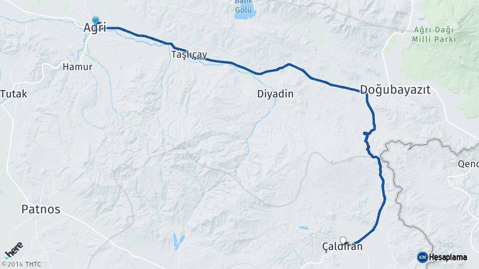 Ağrı Çaldıran Van Arası Kaç Km - Yol Haritası