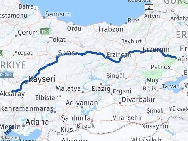 Ağrı Derinkuyu Nevşehir Arası Kaç Km - Yol Haritası