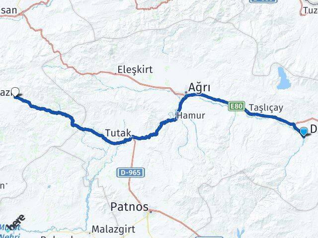 Ağrı Diyadin Karayazı Erzurum Arası Kaç Km - Yol Haritası