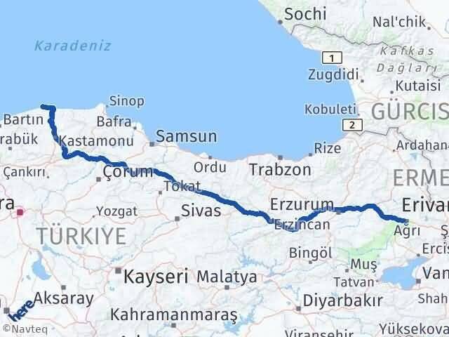 Ağrı Doğanyurt Kastamonu Arası Kaç Km - Yol Haritası
