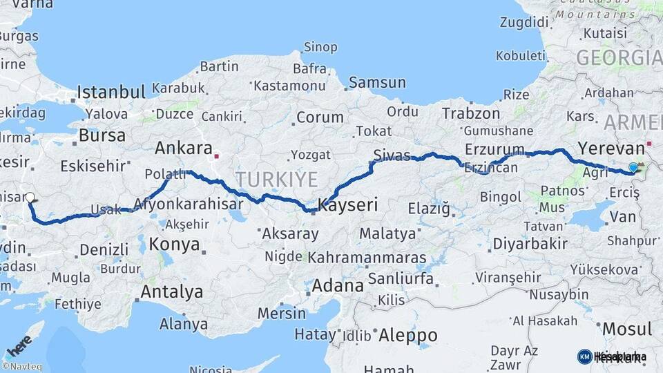 Ağrı Doğubayazıt Akhisar Manisa Arası Kaç Km - Yol Haritası