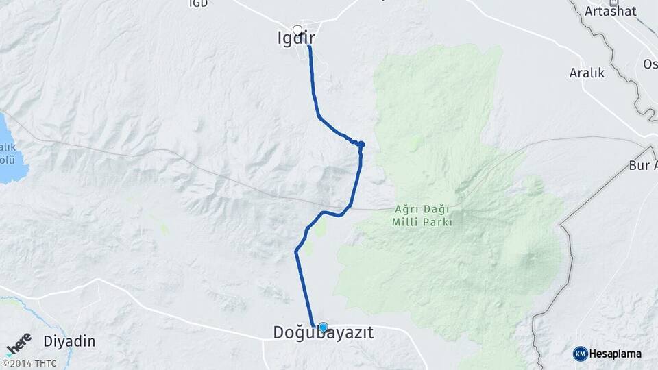 Ağrı Doğubayazıt Iğdır Arası Kaç Km - Yol Haritası