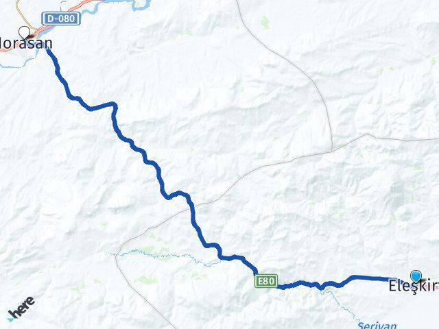 Ağrı Eleşkirt Horasan Erzurum Arası Kaç Km - Yol Haritası