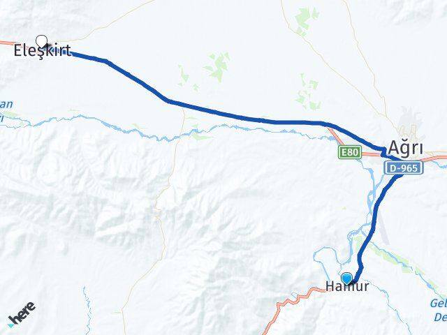 Ağrı Hamur Eleşkirt Arası Kaç Km - Yol Haritası