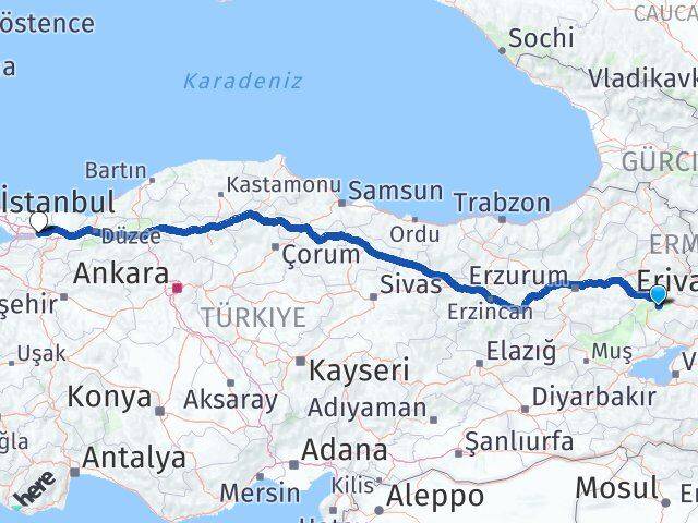 Ağrı Hamur Kocaeli Arası Kaç Km - Yol Haritası