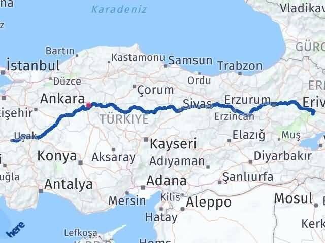 Ağrı Hamur Uşak Arası Kaç Km - Yol Haritası