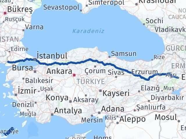 Ağrı İpsala Edirne Arası Kaç Km - Yol Haritası