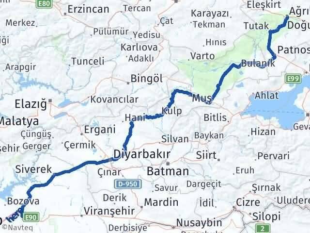Ağrı Karaköprü Şanlıurfa Arası Kaç Km - Yol Haritası