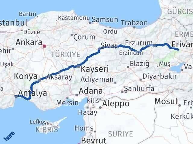 Ağrı Kepez Antalya Arası Kaç Km - Yol Haritası