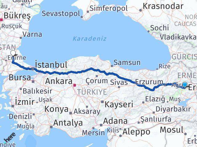 Ağrı Kofçaz Kırklareli Arası Kaç Km - Yol Haritası