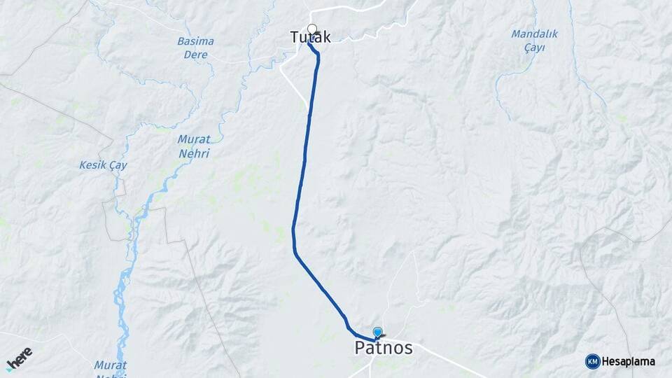 Ağrı Patnos Tutak Arası Kaç Km - Yol Haritası