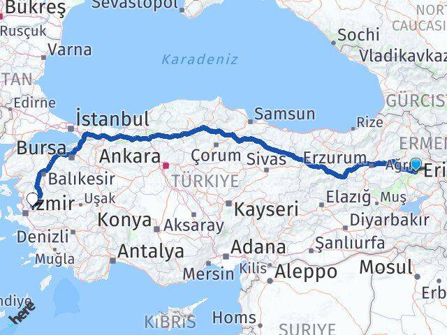 Ağrı Şehzadeler Manisa Arası Kaç Km - Yol Haritası