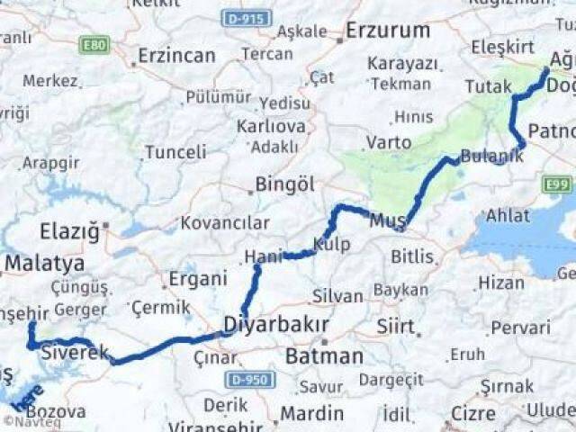 Ağrı Sincik Adıyaman Arası Kaç Km - Yol Haritası
