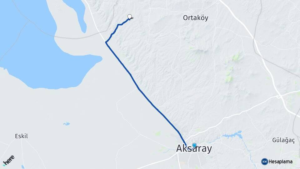 Aksaray Ahırlı Ağaçören Arası Kaç Km - Yol Haritası