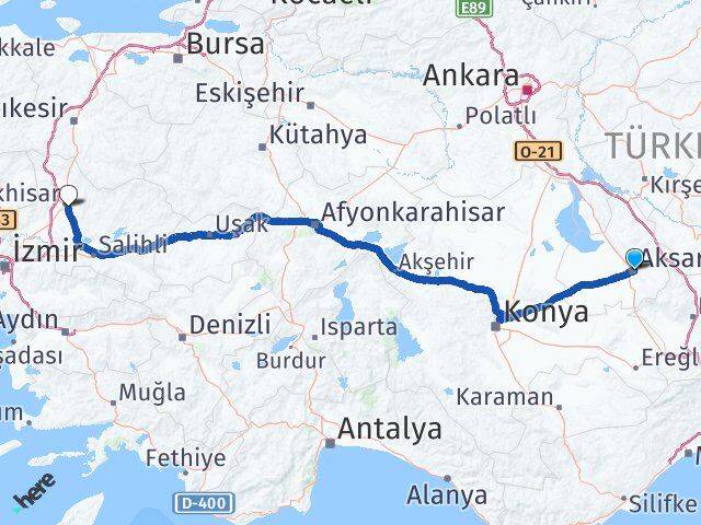 Aksaray Akhisar Manisa Arası Kaç Km - Yol Haritası