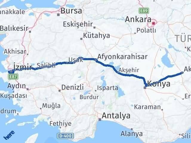 Aksaray Balçova İzmir Arası Kaç Km - Yol Haritası