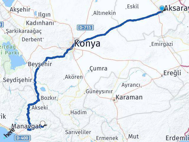 Aksaray Gündoğmuş Antalya Arası Kaç Km - Yol Haritası