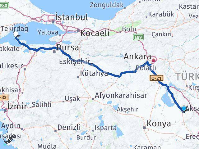 Aksaray Marmara Balıkesir Arası Kaç Km - Yol Haritası
