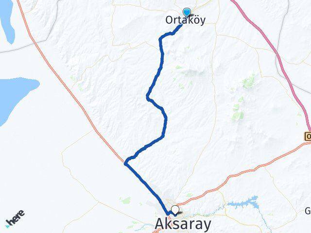 Aksaray Ortaköy Nakkaş Arası Kaç Km - Yol Haritası