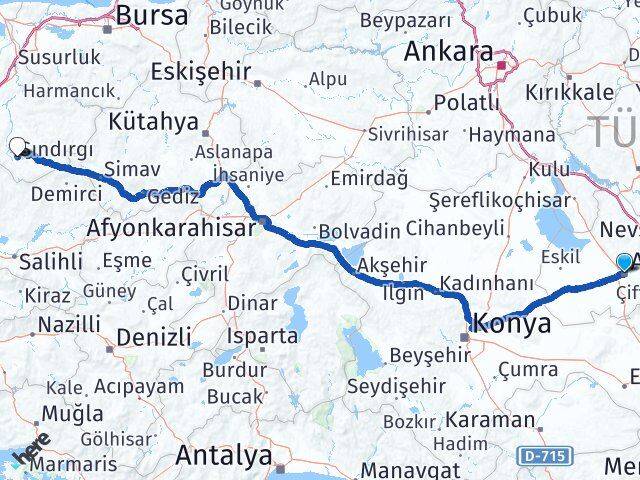 Aksaray Sındırgı Balıkesir Arası Kaç Km - Yol Haritası