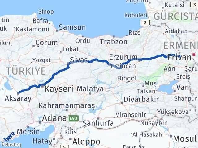 Aksaray Tuzluca Iğdır Arası Kaç Km - Yol Haritası