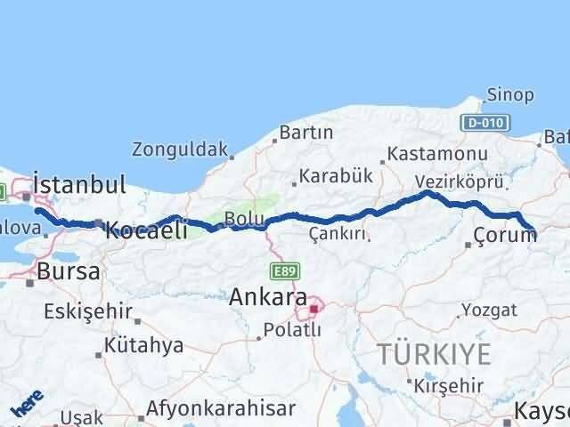 Amasya Adalar İstanbul Arası Kaç Km - Yol Haritası