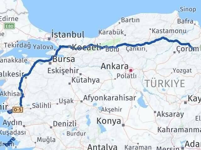 Amasya Balçova İzmir Arası Kaç Km - Yol Haritası