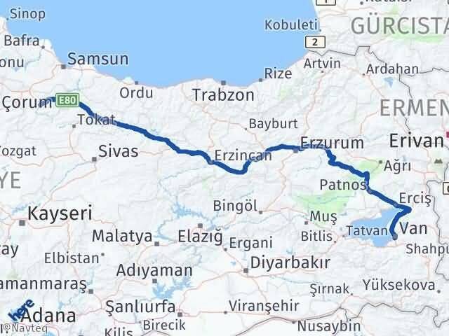 Amasya Edremit Van Arası Kaç Km - Yol Haritası