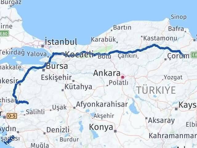 Amasya Gördes Manisa Arası Kaç Km - Yol Haritası