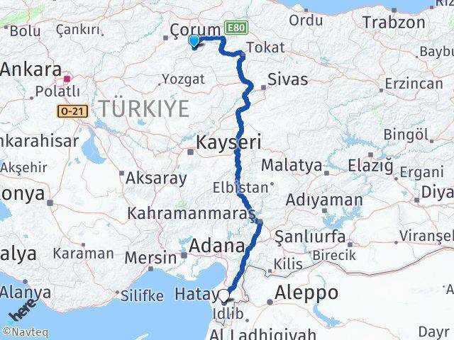 Amasya Göynücek Hatay Arası Kaç Km - Yol Haritası