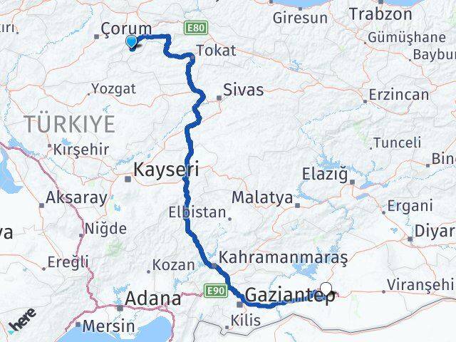 Amasya Göynücek Şanlıurfa Arası Kaç Km - Yol Haritası