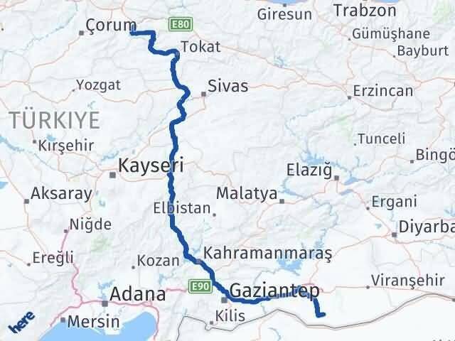 Amasya Harran Şanlıurfa Arası Kaç Km - Yol Haritası