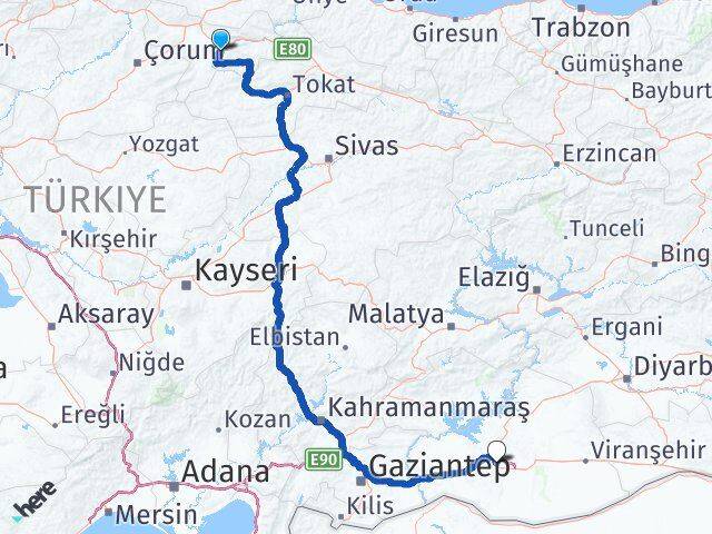 Amasya Karaköprü Şanlıurfa Arası Kaç Km - Yol Haritası