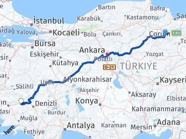 Amasya Kuyucak Aydın Arası Kaç Km - Yol Haritası
