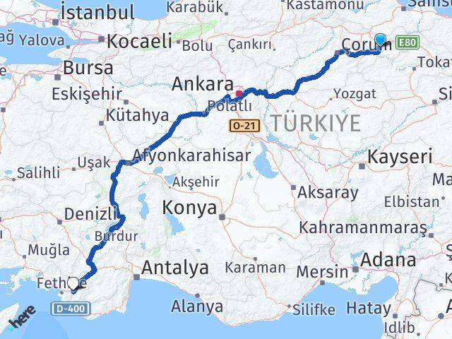 Amasya Seydikemer Muğla Arası Kaç Km - Yol Haritası