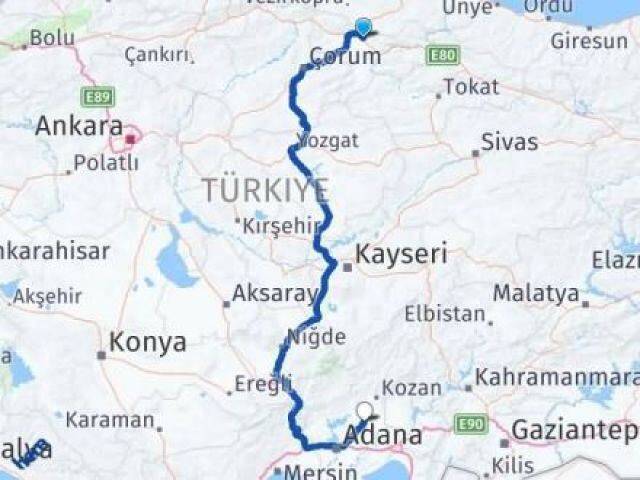Amasya Suluova İmamoğlu Adana Arası Kaç Km - Yol Haritası