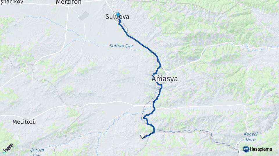 Amasya Suluova Musaköy Arası Kaç Km - Yol Haritası